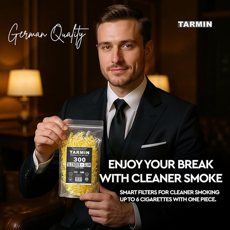 Tarmin Slender 300 Cigarette Filters That Remove Tar and Chemical 300 Cigarette Filters Cigarette Holder BPA Free Reusable Cigarette Filters Slender Slim Size Cigarettes,Smart Filters Cleaner Smoke - Image 2